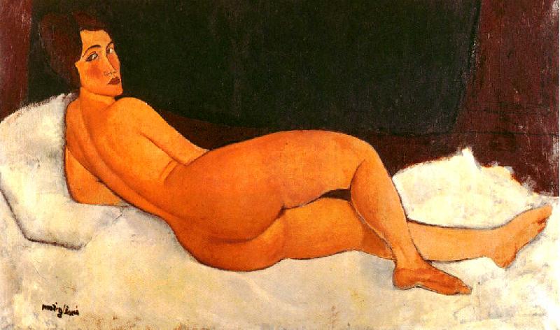 Amedeo Modigliani Nude, Looking Over Her Right Shoulder oil painting image